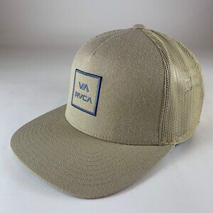 RVCA Mens Beige Snapback Trucker Hat